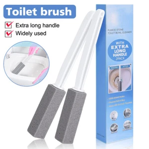2x Pietra Pomice per Pulizia WC Manico Extra Lungo Piscina Bagno Spazzola WC - Foto 1 di 13