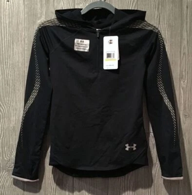 UNDER ARMOUR Sudadera con Capucha Negra UA ColdGear Reflectante Popover L/S NUEVA Jóvenes Niñas M Foto 1 de 4