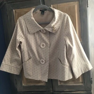 Willi Smith Boxy Jacket With Big Buttons Size 10 in Champagne - Picture 1 of 4