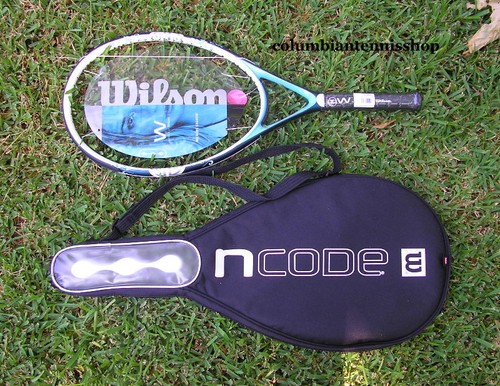 New Wilson Ncode NW2 W2 Blue Shadow racket case 4 1/2 4 strung unstrung ...