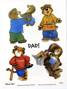 Suzy's Zoo "Dad!" Scrapbook 4.5x6 Sticker #90039 BULK 25 SHEETS - Picture 1 of 1