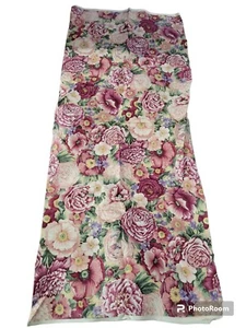 Cranston Print Works Polished Cotton Pink Maroon Purple Peach Florals 36x45in - Picture 1 of 5
