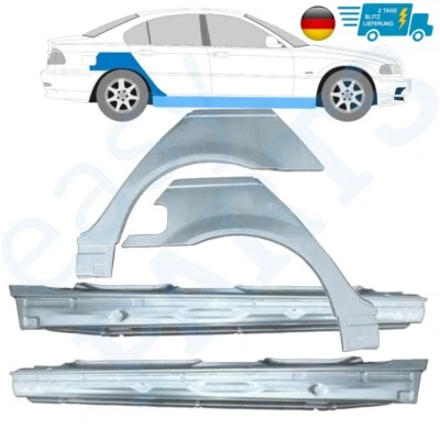 Für BMW E46 3er 1998-2005 Radlauf + Schweller Reparatur Blech Links + Rechts - Bild 1 von 2