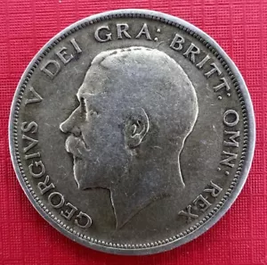 1920 Great Britain United Kingdom UK King GEORGE V Silver Half Crown Coin Km#801 - Picture 1 of 2