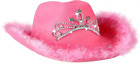 Pink Cowgirl Western Blinking Rhinestone Crowns Princess Pary Fedora Hat