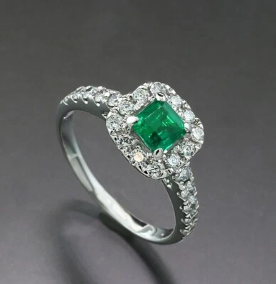 Smaragd-Brillant-Ring 1,00 ct  750 Gold KOLUMBIEN Top Farbe Wert 4.400 Euro Neu - Bild 1 von 4