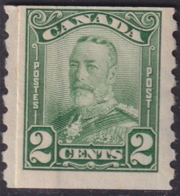 CANADA Sc#180.5 MNH KING GEORGE V 2¢ DULL GREEN HORIZONTAL COIL - Image 1 of 1
