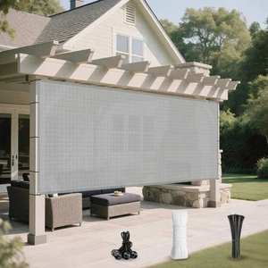 16 Fuß Outdoor Sonnenschutz Segel Terrasse Schatten Tuch Strapazierfähig UV Verstopfung Abdeckung Grau - Bild 1 von 7