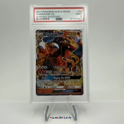 PSA 9 Charizard GX 20/147 Sm-Burning Shadows Holo - Image 1 of 4