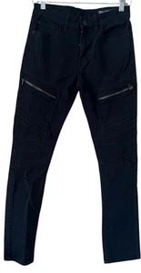 Southpole Mens Skinny Black Jeans Size 29 x 30 Distressed Zipper Denim - Picture 1 of 16