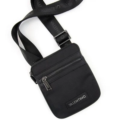 Valentino Men's Anakin Black Flight Crossbody Bag Canvas Leather Trim - Image 1 of 4