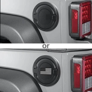 Aluminum Black Fuel Gas Cap Door Tank Cover*1 for 2018+ Jeep Wrangler JL JLU & - Picture 1 of 6