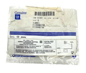 Etiqueta de control de emisiones GM 2004 Cavalier Sunfire 2,2 L 19178853 NOS - Imagen 1 de 1