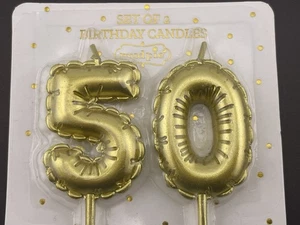 Mud Pie "50" Golden Balloon Birthday Candles - Bild 1 von 3