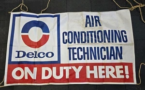 Vtg Original Authentic Dealer GM DELCO Air Conditioning Tech Sign 56"x33" Tyvek - Picture 1 of 5