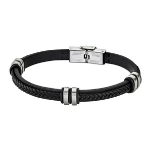 Pulsera Lotus Style hombre acero cuero negro y acero LS1829-2/1 - Imagen 1 de 1