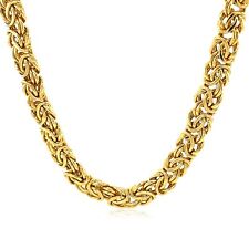 14k Yellow Gold Byzantine Motif Chain Fancy Necklace Fine Jewelry