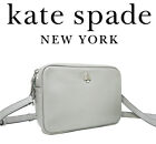 kate Spade diagonal shoulder bag mini pochette leather gray beige small