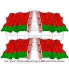 WEISSRUSSLAND Wehende Flagge Belarussischen Fahne 50mm Aufkleber x4 Stickers