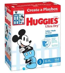 Huggies Boys' Ultra Dry Nappies Size 3 Crawler (6-11kg) 184 Nappies - Picture 1 of 1