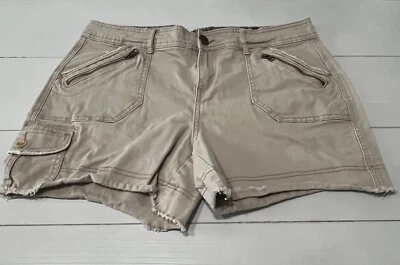 PANTALONES CORTOS CARGO MUJER MAURICES MARRÓN CLARO BOLSILLOS CREMALLERA TALLA 9/10 Foto 1 de 4