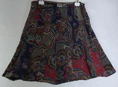 Chicos Design Skirt Womens Size 2 Paisley Silk Flowy Cottagecore Boho Fairy - Image 1 of 4