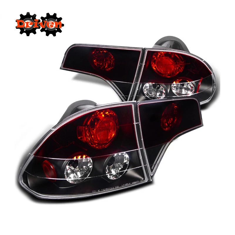 Para 06-10 Honda Civic FA FG Sedán 4 puertas Negro Rojo Lente Altezza Euro Luces Traseras Foto 1 de 2