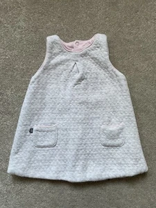 Obaibi girls reversible thick quilted dress grey pink 3-6 months - Picture 1 of 8