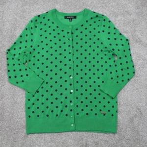 Ellen Tracy Sweatshirt Womens Small Green Geometric Viscose/Nylon L/S Button Up - Picture 1 of 13