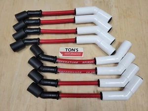 Ton's 10mm Ceramic LS Red Spark Plug Wire Set 45 Chevy Corvette Camaro GMC - Picture 1 of 6