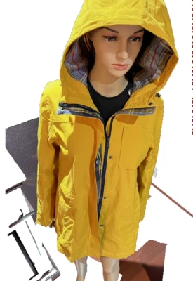 Pendleton Chaqueta de Lluvia Mujer Cremallera Completa Forro a Cuadros Abrigo con Capucha (GOLDENROD,XL) NUEVO CON ETIQUETAS Foto 1 de 3