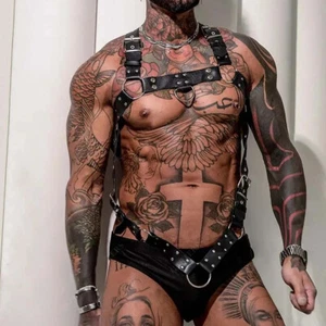 Herren Leder Harness für Festival Rave Techno Clubwear oder Gay Fashion Gaywear - Bild 1 von 6