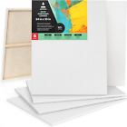 Arteza Stretched Canvas, Pack of 6, 24 x 30 Inches, Blank White Canvases, 100% C