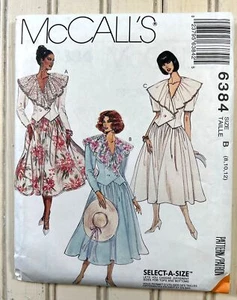 6384 Patrón McCalls De Colección Enorme Cuello Ajustado Chaleco Top y Falda Completa Talla 8-12 - Imagen 1 de 5