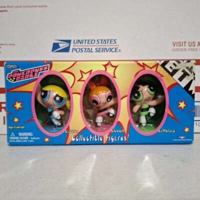 VTG Powerpuff Girls Trendmasters Collectible Bubbles Blossom Buttercup 2000 Rare - Image 1 of 4