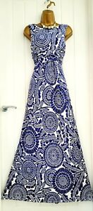 PHASE EIGHT size 10 paisley floral stretch maxi dress summer holiday casual 