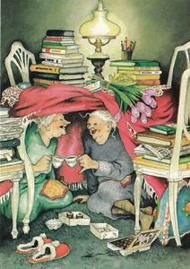 Postkarte: Inge Löök - Frauen trinken Tee unter dem Tisch / Nr. 10 - Picture 1 of 1