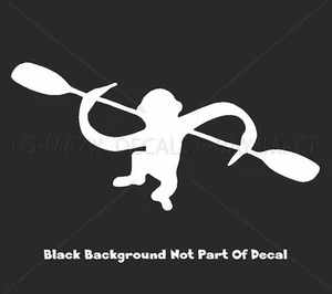 Whitewater Barrel Of Monkeys Kayaker River Sports Boating Die Cut Vinyl Decal - Picture 1 of 18
