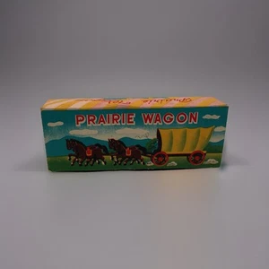 1960s PRAIRIE Covered WAGON Horse Team Original Box JAPAN Toy Figurine - Picture 1 of 16