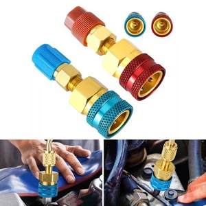 Car A/C Conversion Kit Quick Couplers R1234YF To R134A Adapter Ball Lock Design - Picture 1 of 12