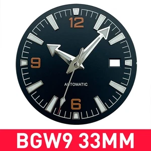 33 mm schwarz orange steriles Zifferblatt BGW9 Lume mit Zeigern mit NH35A SM PO 600 - Bild 1 von 5