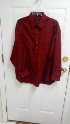 MEN'S SHIRT,"CRAZY HORSE", (A CLAIBORNE CO),SZ.L,BURGUNDY, USED, EXC.CONDITION - Image 1 of 2