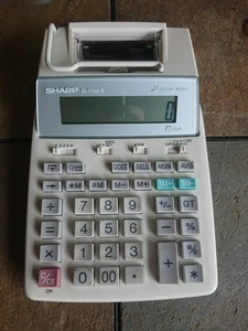Sharp EL-1750P II 2-Color Printing Calculator no Pwr Supply Tested W/Batteries - Picture 1 of 4