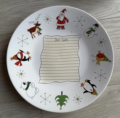 DEAR SANTA GIFT LIST DRY ERASE WRITABLE CERAMIC PLATE 11” - Image 1 of 2