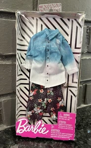 Barbie Ken Fashion Outfit Blau Ombre Shirt Blumen Shorts Mattel Tropical Surfer - Bild 1 von 14