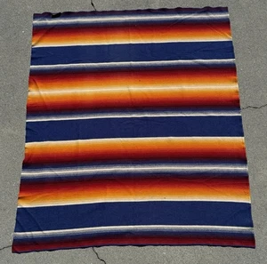 Pearce Woolrich Vintage Wool Throw Blanket 59x69 Multicolor Blue Made in USA - Picture 1 of 5