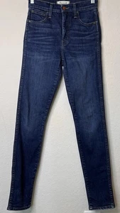 Madewell High-Rise Skinny Women’s Jeans 10” Rise Size 24 Dark Wash Blue Denim - Picture 1 of 19