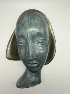 Vintage Art Deco Achatit Mask Wall Art Achatit-Werkstatten Made in Germany - Picture 1 of 15