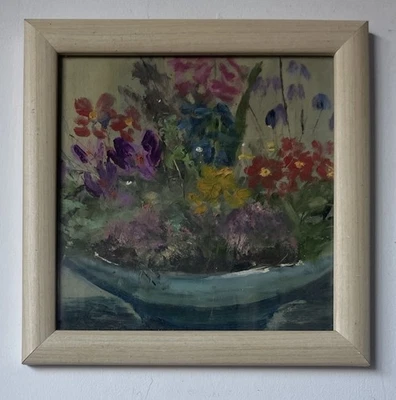 Original Abstract Modernist Style Still Life Oil On Board Painting - Image 1 of 4