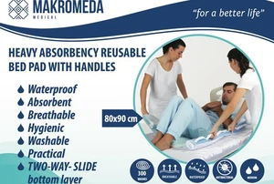Incontinence Bed Pads with Handles Washable Bed Protector for Easy Lift Transfer - Picture 1 of 4